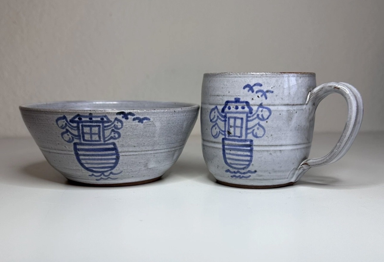 Noah's Ark bowl and mug set